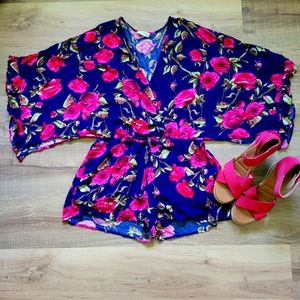 Navy and Pink Romper Size Large
